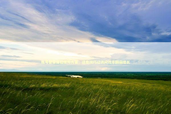 账号登录体验提升方案：这些技巧让访问效率翻倍增长 企业服务